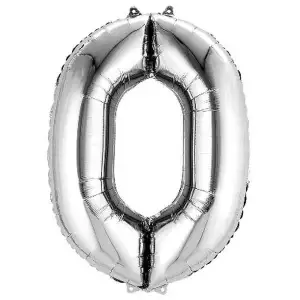 40X102 CM GÜMÜŞ 0 RAKAMLI BALON