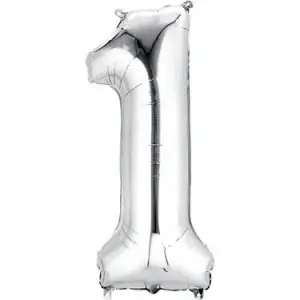40X102 CM GÜMÜŞ 1 RAKAMLI BALON