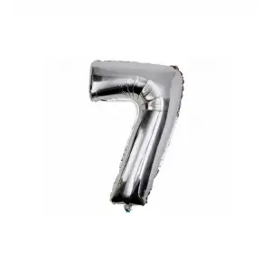40X102 CM GÜMÜŞ 7 RAKAMLI BALON