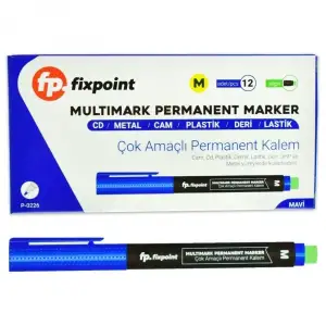 FİXPOİNT PERMANENT KALEM ÇİFT UÇ. MAVİ S/M P-3660
