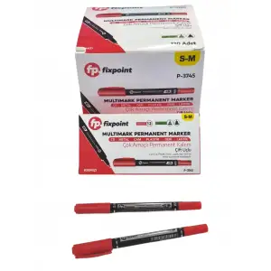 FİXPOİNT PERMANENT KALEM ÇİFT UÇLU KIRMIZI P-3745