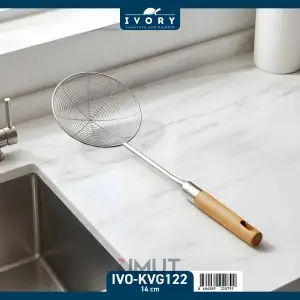 IVORY BAMBU SAPLI ÇELİK KEVGİR 14 CM IVO-KVG122