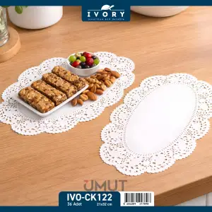 IVORY KAĞIT DANTEL SUNUMLUK OVAL 36 LI IVO-CK122