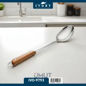 IVORY AHŞAP SAPLI ÇELİK SERVİS KAŞIĞI IVO-9793