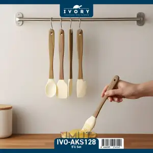 IVORY AKASYA SİLİKON MUTFAK SETİ 5 PRÇ. IVO-AKS128