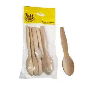 BALSA AHSAP KAŞIK VERNİKLİ BLS01-16K 6 LI