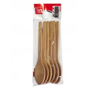 BALSA AHŞAP KAŞIK VERNİKLİ BLS-01-6B 6 LI