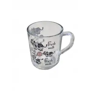 HEREVİN DESENLİ KULPLU FRESH MİLK CAM BARDAK