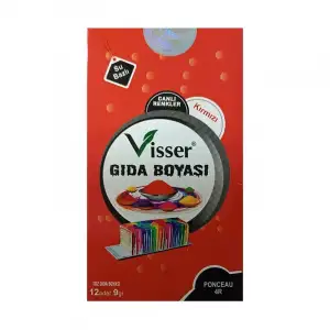 VİSSER KIRMIZI TOZ GIDA BOYASI (PKT-12 Lİ)
