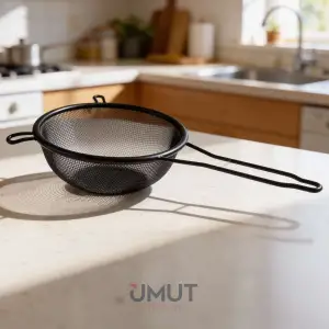 IVORY ÇELİK SAPLI SÜZGEÇ SİYAH 18 CM SZG-418