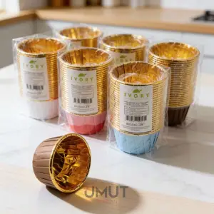 IVORY KAĞIT KEK KALIBI GOLD 25 Lİ IVO-CK105