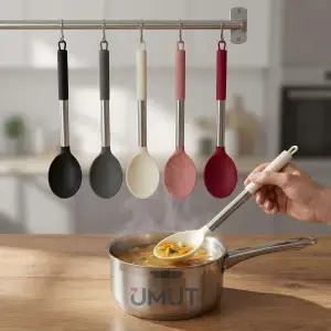 IVORY METAL SAPLI SİLİKON KAŞIK IVO-SL184