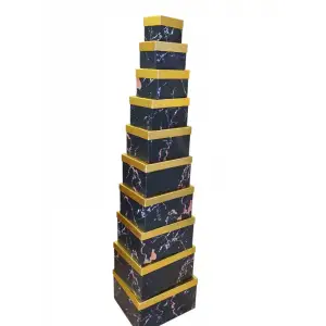 HEDİYE KUTUSU DÖRTGEN 10LU SİYAH-BEYAZ K-8573