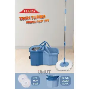 FLORA TWIN TURBO PEDALLI MOP SET MAVİ F-242
