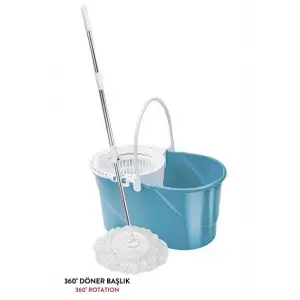 FLORA BALERİNA DÖNERLİ MOP SETİ MAVİ F-187