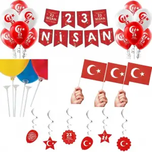 KUTULU 23 NİSAN SÜSLEME SETİ 120 PARÇA