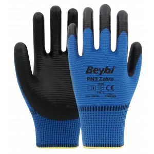 MEŞEM ZEBRA ELDİVEN 1/2 MAVİ-SİYAH EL-370(PK-12Lİ)