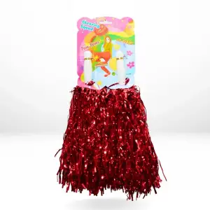 VAGON KARNAVAL 2 Lİ PON PON METALİK KIRMIZI (PKT-12Lİ)