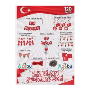 KUTULU 23 NİSAN SÜSLEME SETİ 120 PARÇA