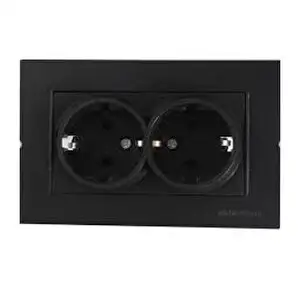 MUTLUSAN RİTA İKİLİ TOPRAKLI PRİZ SİYAH POŞETLİ (PK-5 Lİ )