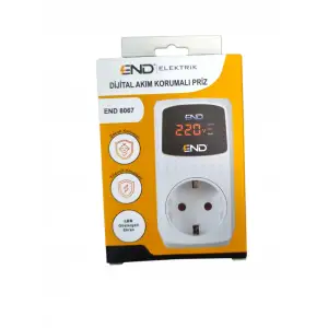 END UFO TEKLİ ANAH.AKIM KORUMALI PRİZ DİJİTAL 8067