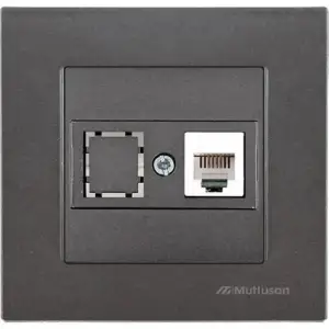 MUTLUSAN RİTA TELEFON PRİZİ 1XRJ12 SİYAH POŞ.(PK-12 L)