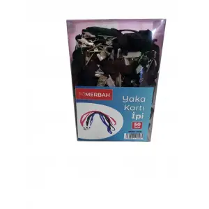MERBAH SİYAH YAKA KARTI İPİ MRB-2108 (PKT-50Lİ)
