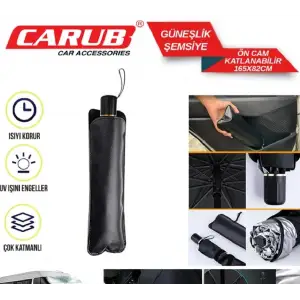 CARUB ARAÇ İÇİ ŞEMSİYE GÜNEŞLİK 165X82 CM 4953607