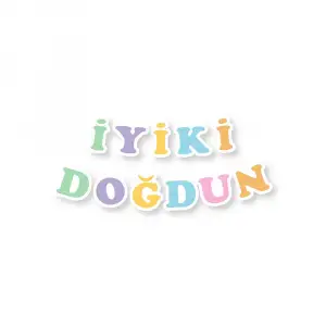 MAKARON RENKLER İYİ Kİ DOĞDUN HARF SETİ 2006972-2