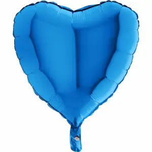 18/45 CM MAVİ KALP FOLYO BALON