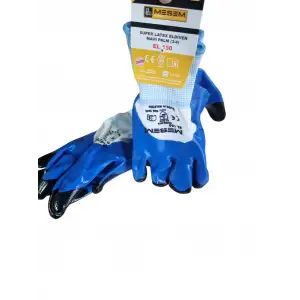 MEŞEM SÜPER LATEX ELDİVEN 3/4 MAVİ EL-150(PK-12Lİ)