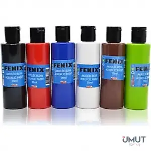 FENİX SARI METALİK AKRİLİK BOYA 70 ML (PKT-6 LI)