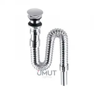 DMAX LAVABO SİFONU KROM BASMALI KÖRÜKLÜ DMX-4667