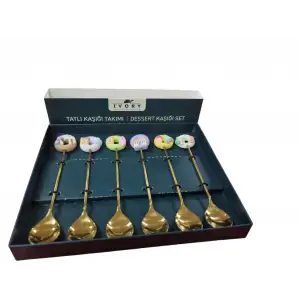 IVORY TATLI KAŞIĞI TAKIMI GOLD 6 LI IVO-8511