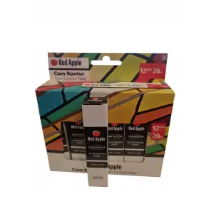RED APPLE 25 ML CAM KONTUR BOYASI SİYAH (PKT-12)