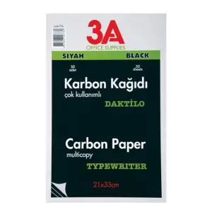 ARK 3A KARBON KAĞIDI SİYAH 21X33 CM 50 Lİ 776