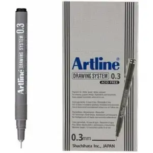 ARTLİNE ÇİZİM KALEMİ 0.03 MM SİYAH 2303(PKT-12 Lİ)