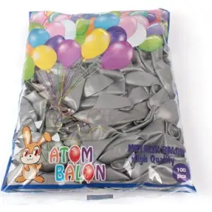 ATOM METALİK BALON SİLVER 100 LÜ