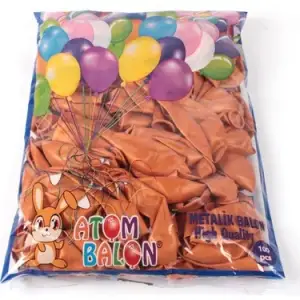 ATOM METALİK BALON TURUNCU 100 LÜ