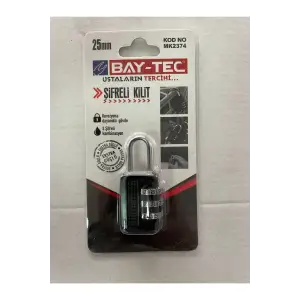 BAY-TEC ŞİFRELİ ASMA KİLİT 25 MM 2374