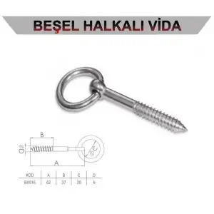 BEŞEL HALKALI VİDA 6 BA-916 (PKT-60 LI)