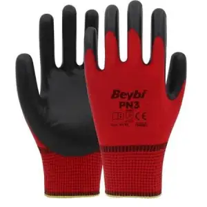 BEYBİ NİTRİL İŞ ELDİVENİ PN5 KIRMIZI SİYAH