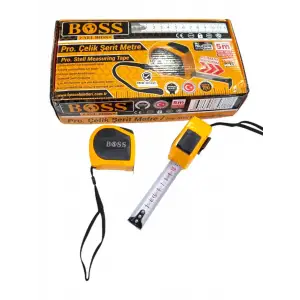 BOSS PRO ÇELİK ŞERİT METRE 5X25 MM 84378(PK-12 Lİ)