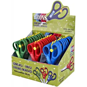 BRONS ÖĞRENCİ MAKASI YAYLI İSİM.BR-703 (PKT-30 LU)