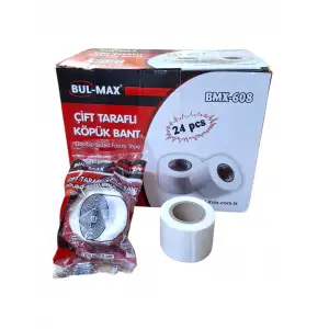 BUL-MAX ÇİFT TARAFLI BANT 50MMX2 MT BMX-608(PK-24)
