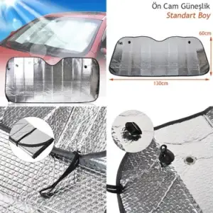 CARUB GÜNEŞLİK ÖN CAM 130X60 CM VANTUZLU 4953715