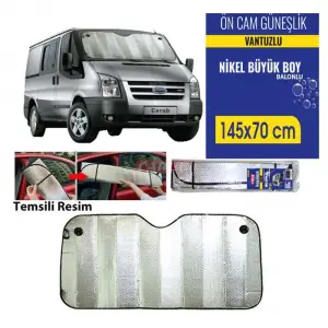 CARUB GÜNEŞLİK ÖN CAM 145X70 CM VANTUZLU 4954506