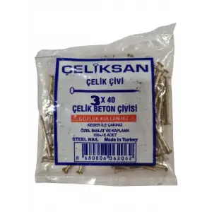 ÇELİKSAN ÇELİK BETON ÇİVİSİ SARI 3 X40 018023