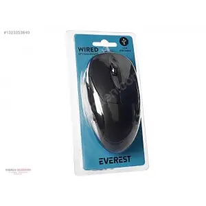 EVEREST SİYAH OPTİK MOUSE KABLOLU SM-216