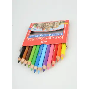 FABER KURU BOYA KALEMİ KISA 12 RENK
